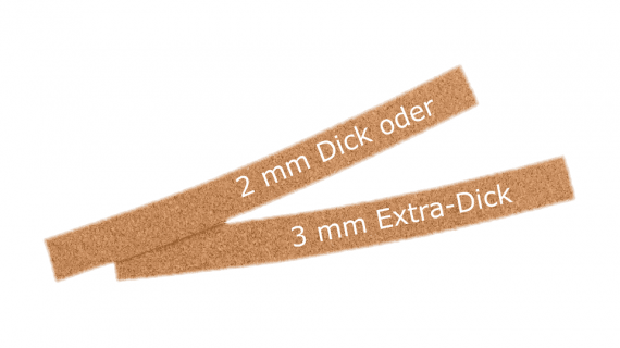 Korkeinlagen zur Grössenanpassung