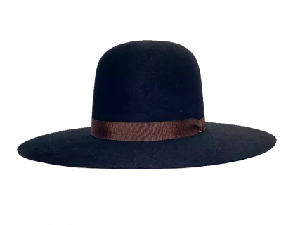 Westernhut Open Crown in Schwarz