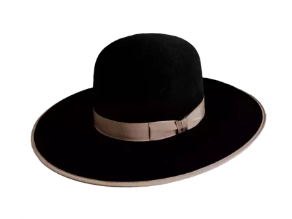 Westernhut Open Crown in Schwarz